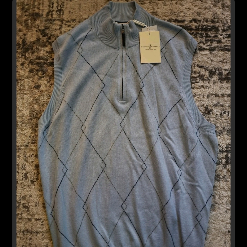 Fairway & Greene Merino Wool Quarter Zip Golf Vest